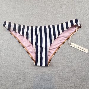 Xirena Blue Team Blue & White Striped Bikini Bottoms Size Large Beach Resortwear
